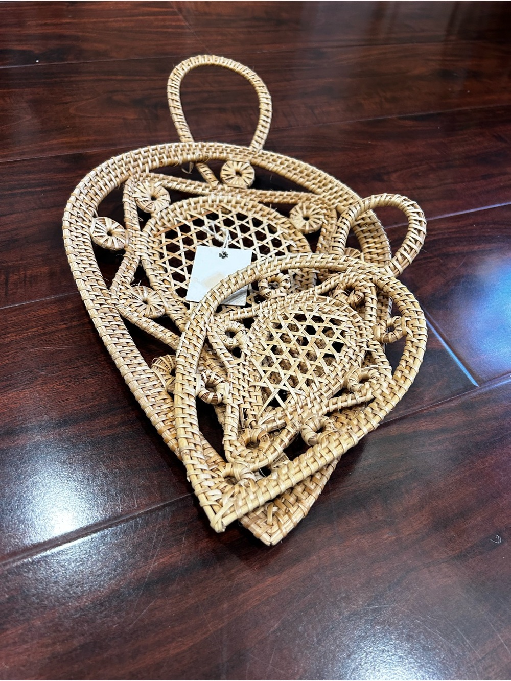 Woven Natural Rattan Wall Hanging Set of 2